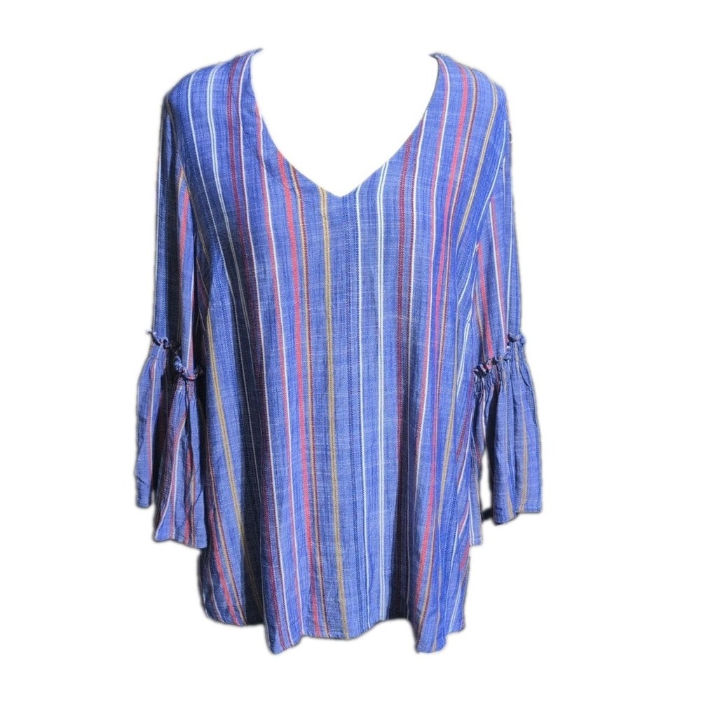 Hilary Radley For Catherine Barclay XL Multi-colored Striped Tunic Top Women's